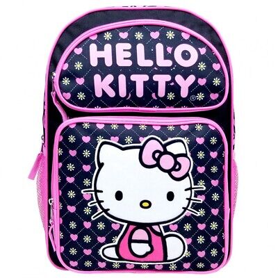 Hello Kitty Backpack 16-inch Heart Black/Pink