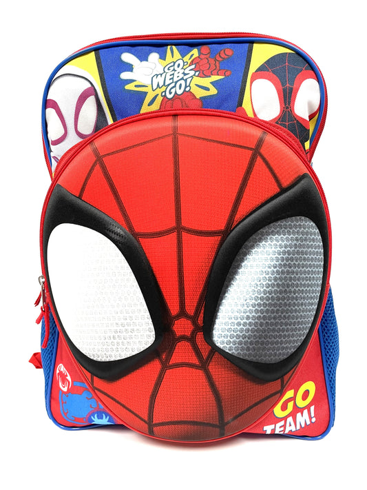 Spiderman 16 inch School backpack 3D molded front pocket