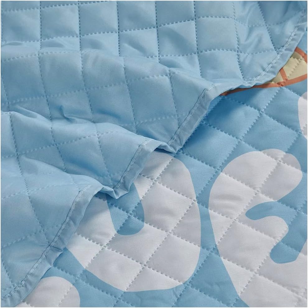 Bluey and Bingo Twin Quilted Bedspread