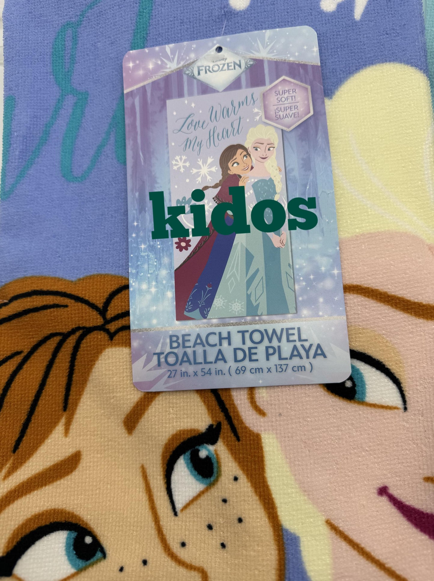 Frozen Love Warms My Heart Beach Pool Bath Towel 27in x 54 in