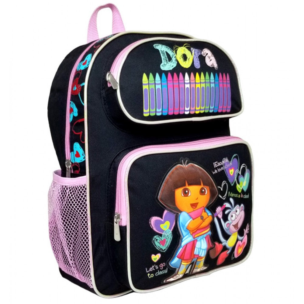 Dora the Explorer Black Backpack Crayon 14-inch