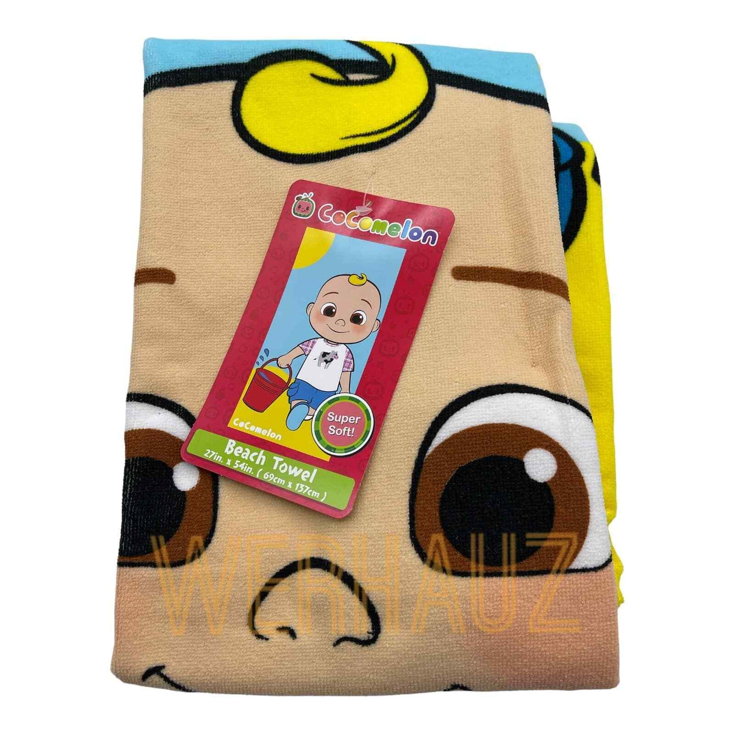 Cocomelon Beach Bath Towel 27in x 54 in (69cm x 17cm)