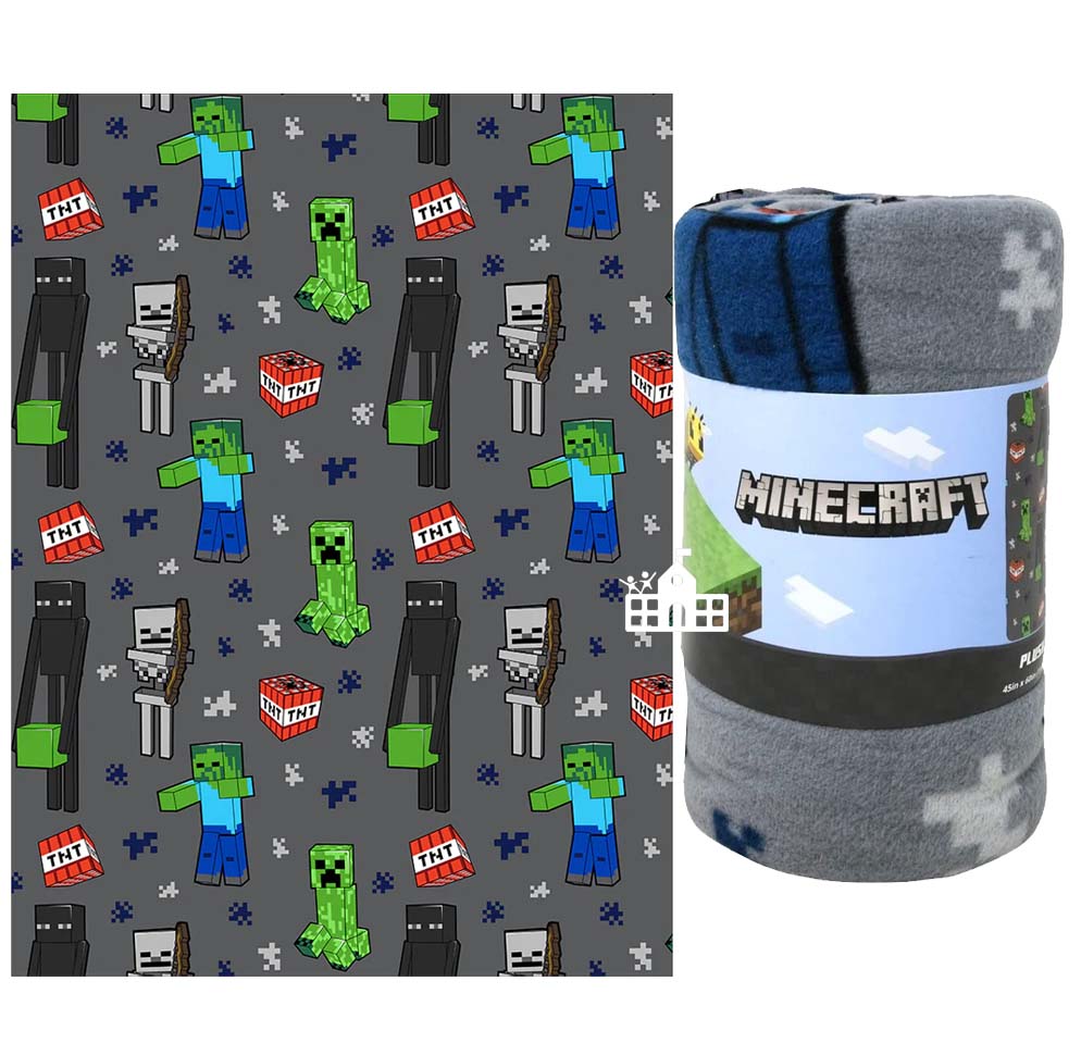 Minecraft Plush Throw Blanket 45" x 60" 114 x 152cm