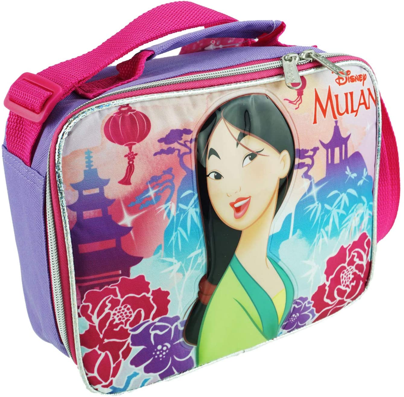 Disney Princess - Mulan Insulated Lunch Box With Adjustable Shoulder Straps - Pretty and Brave - A17322