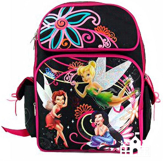 Disney Tinkerbell Fairies 16 inch Backpack Black 50554