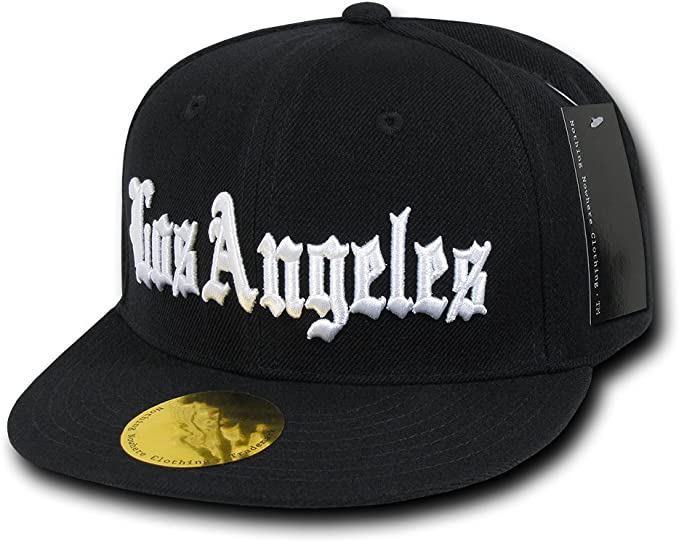 Nothing Nowhere Old English City Los Angeles Snapbacks, Black