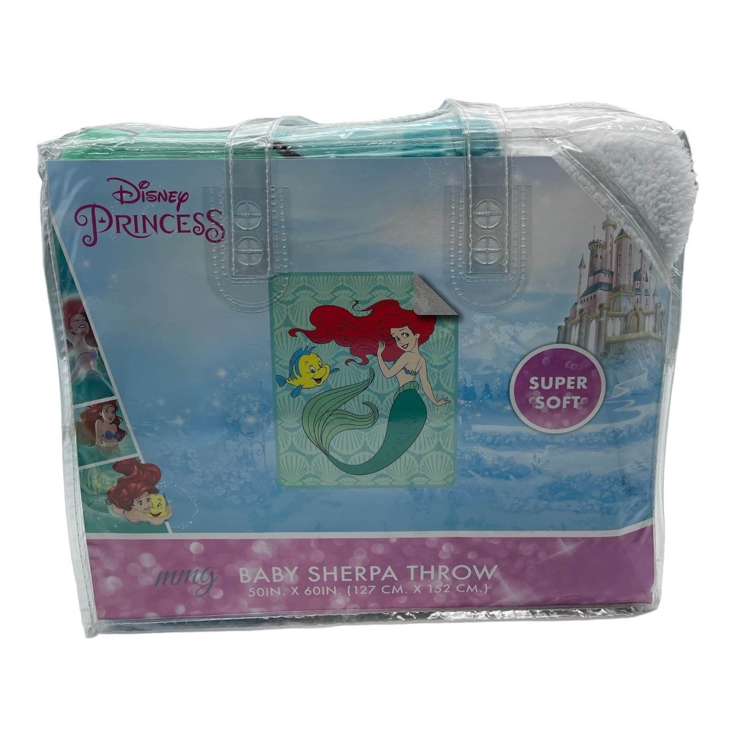 Little Mermaid Ariel Flounder Baby Sherpa Throw Soft Blanket 50 x 60