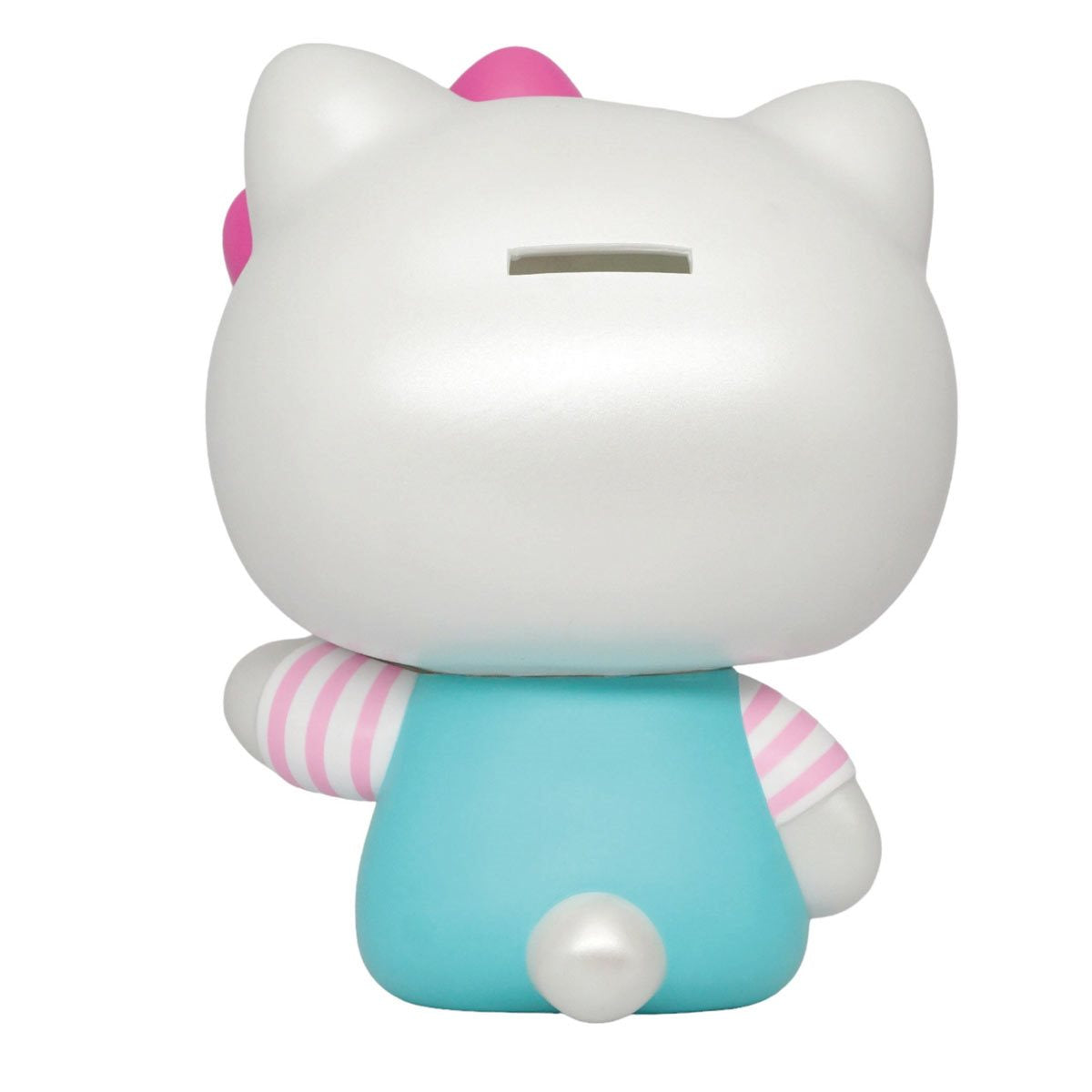 Hello Kitty Coin Bank Figural Turquoise/Pink Stripe Overall