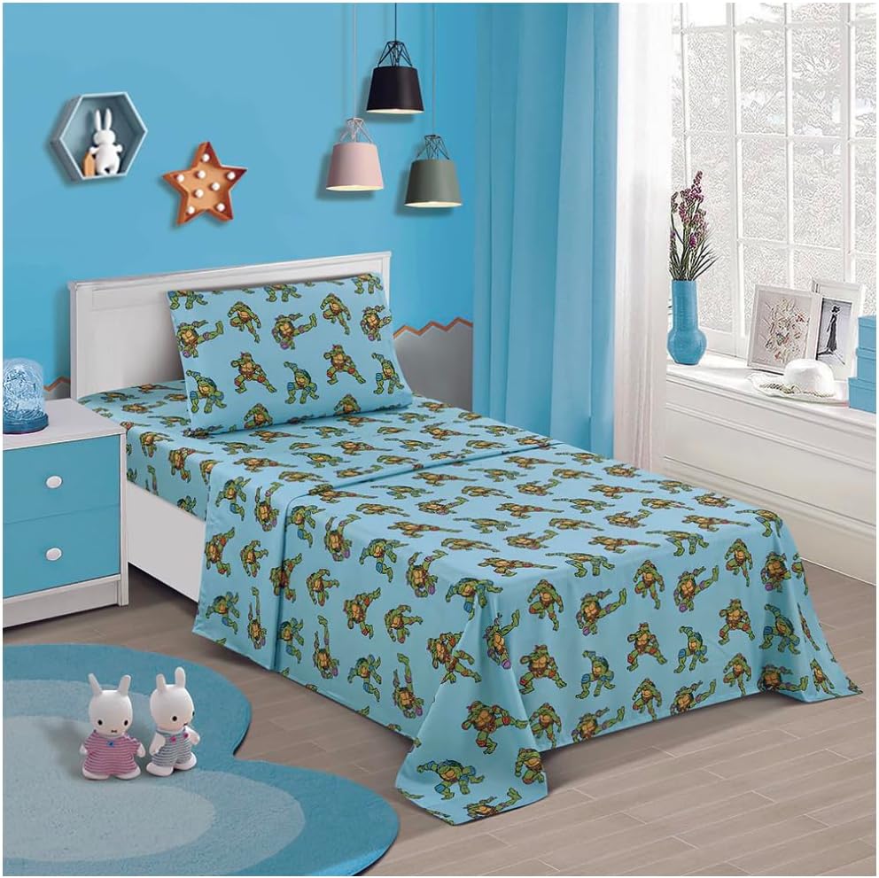 TMNT Ninja Turtles Twin Size Bedsheet 3 Piece Set