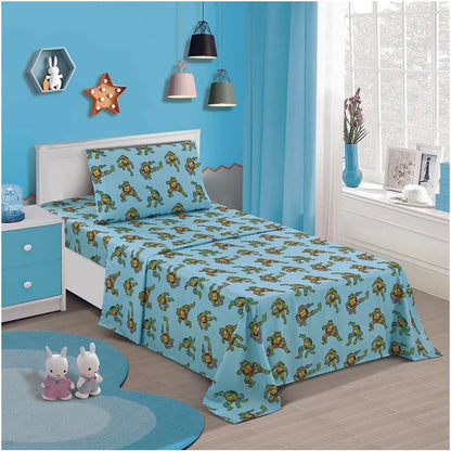 TMNT Ninja Turtles Twin Size Bedsheet 3 Piece Set