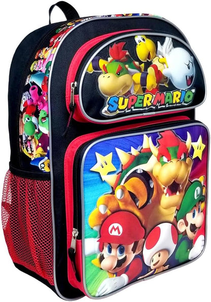 Super Mario Bros 16 Inches Large School Backpack