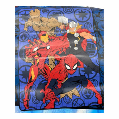 Avengers Twin/Full Raschel Blanket Spiderman Ironman Thor Groot