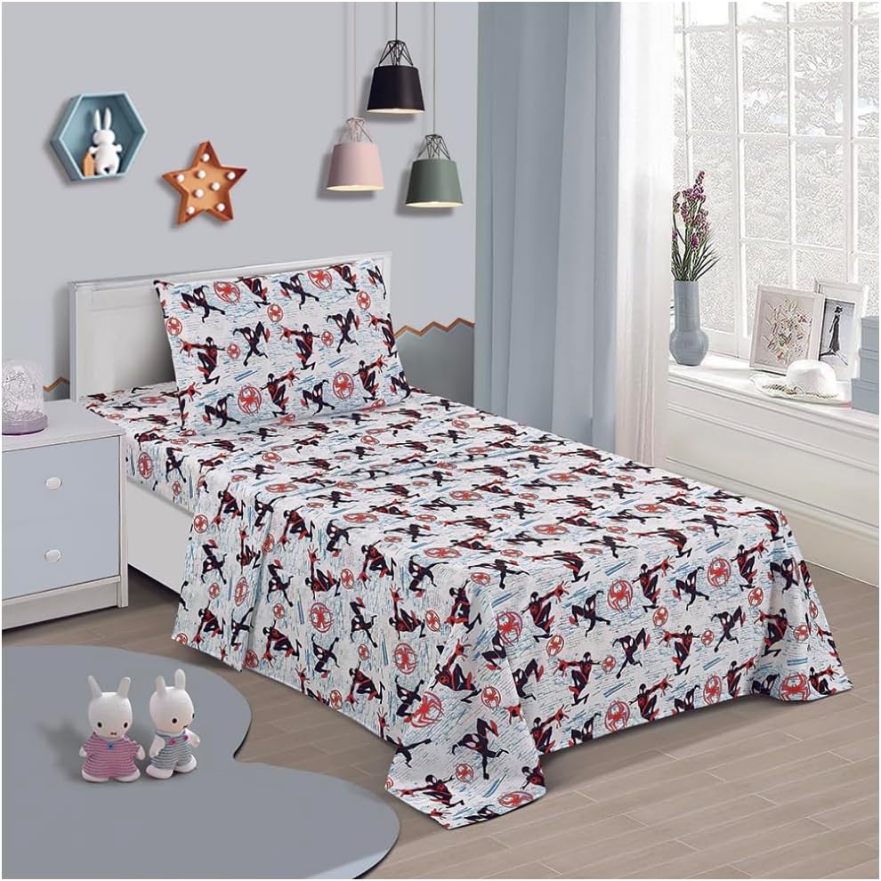 Spiderman Miles Morales Twin Size Bed Sheet Set 3 Pieces