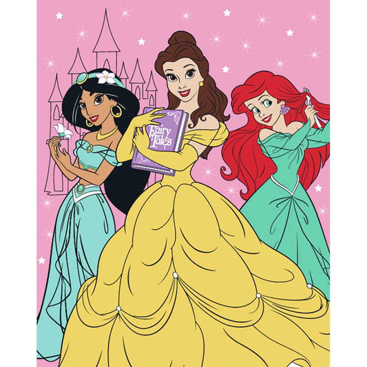 Disney Princess Jasmine Belle Ariel Happy Girls Baby Raschel Blanket 40 x 50