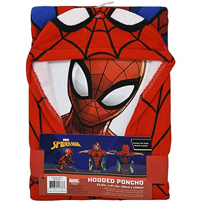 Marvel Spiderman Microfiber Hooded Poncho Towel