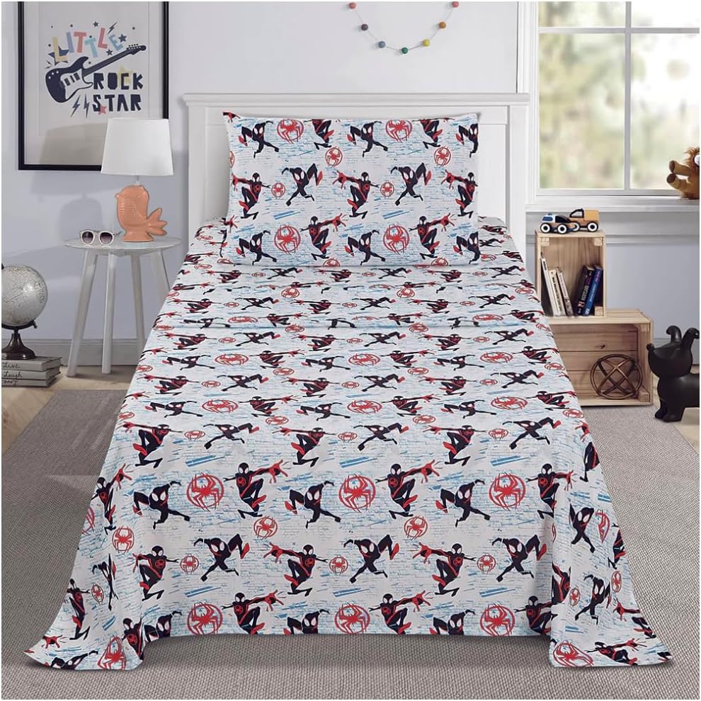 Spiderman Miles Morales Twin Size Bed Sheet Set 3 Pieces