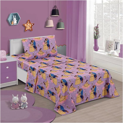 Beauty & The Beast Twin Size Bed Sheet 3 Piece Set