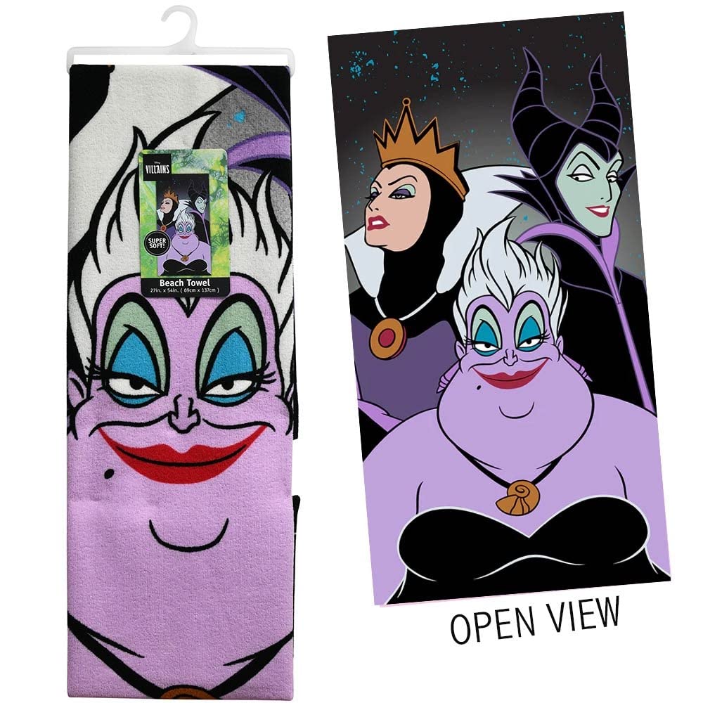 Disney Villains - Ursula Maleficent The Evil Queen Beach Towel