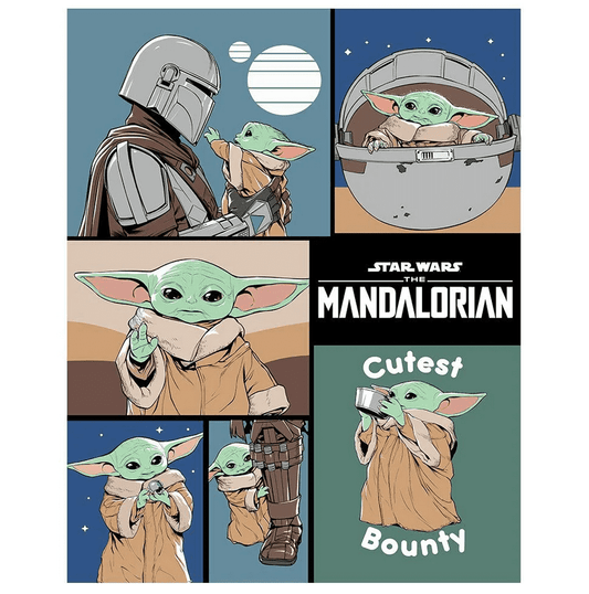 Star Wars Mandalorian Twin/Full Raschel Soft Blanket Cutest Bounty