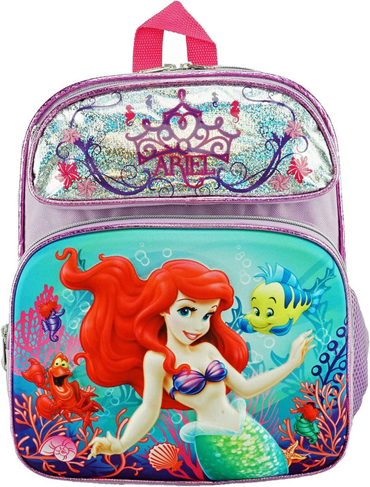 Disney The Little Mermaid Ariel Toddler Backpack 3D EVA Molded 12-inch