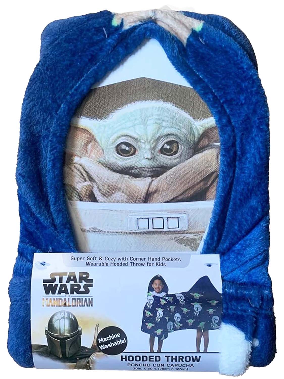 Disney Star Wars Mandalorian Baby Yoda 30x50 Silk Touch Flannel Hooded Grogu