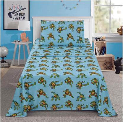 TMNT Ninja Turtles Twin Size Bedsheet 3 Piece Set