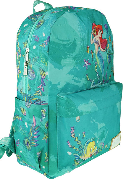 Disney Ariel Backpack with Laptop Compartment for School, Travel, and Work, Multicolor, A22206-ARIEL