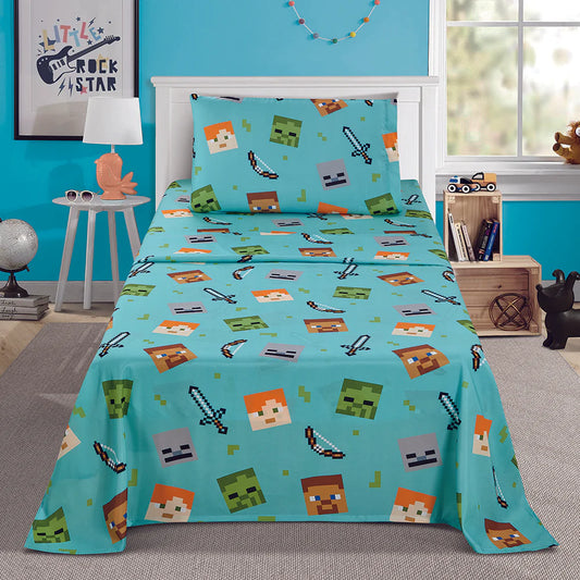 Minecraft Blocks Twin Sheet 3 Piece Set