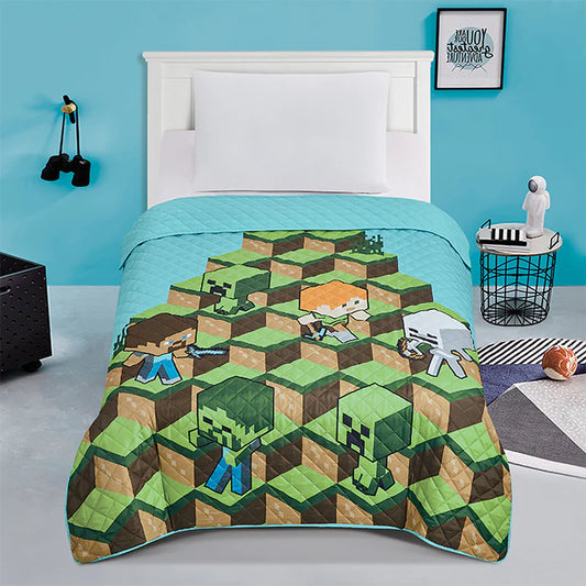Minecraft Twin Quilted Bedspread