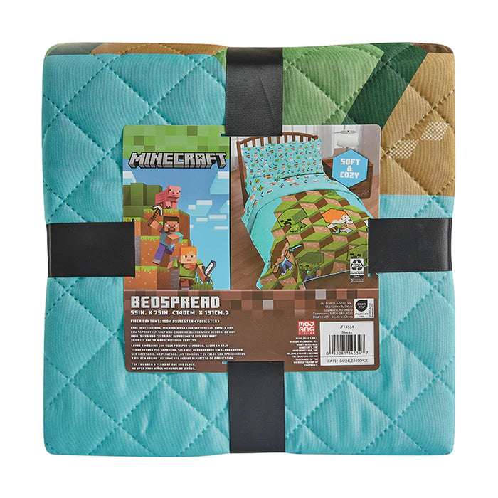 Minecraft Twin Quilted Bedspread