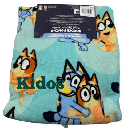 Bluey Hooded Poncho Beach Towel Bath