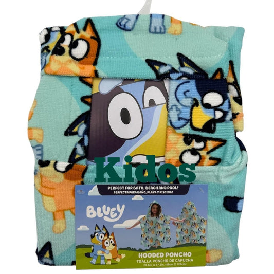 Bluey Hooded Poncho Beach Towel Bath