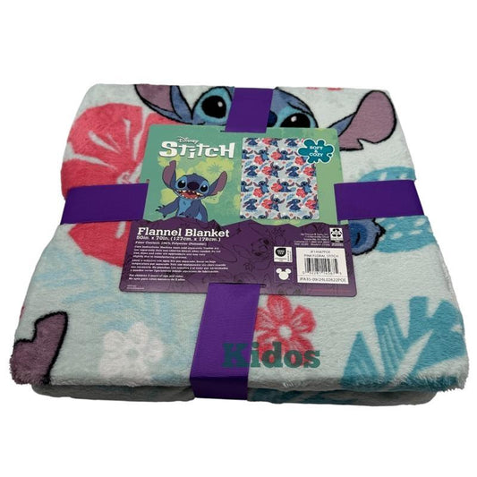 Stitch Pink Floral Flannel Fleece Blanket 50" x 70"