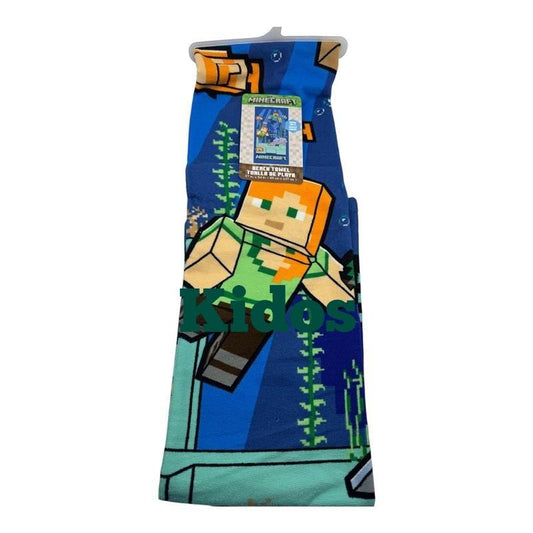 Minecraft Underwater Beach Pool Bath Towel  27in x 54 in