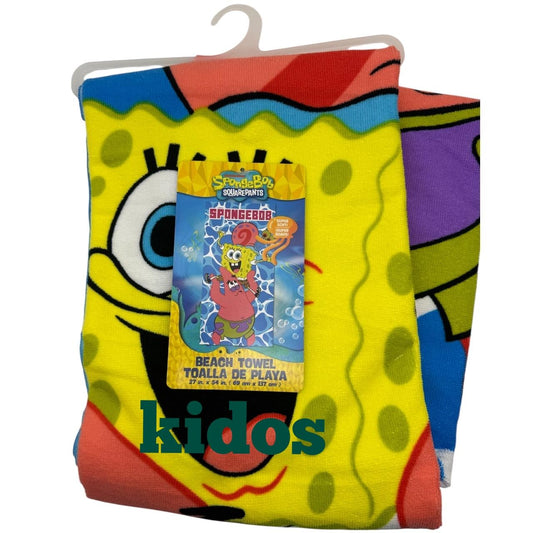 Spongebob Squarepants Patrick Friends Beach Pool Bath Towel  27in x 54 in