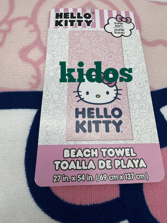 Hello Kitty Pink World Beach Pool Bath Towel  27in x 54 in