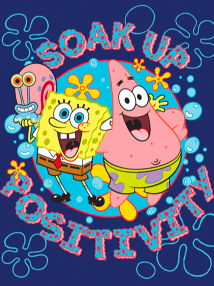 Spongebob Squarepants And Patrick Twin/Full Raschel Blanket 55" x 75 "