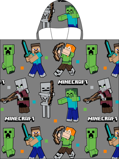 Minecraft Hooded Poncho Beach Towel Bath Pool Team Confetti