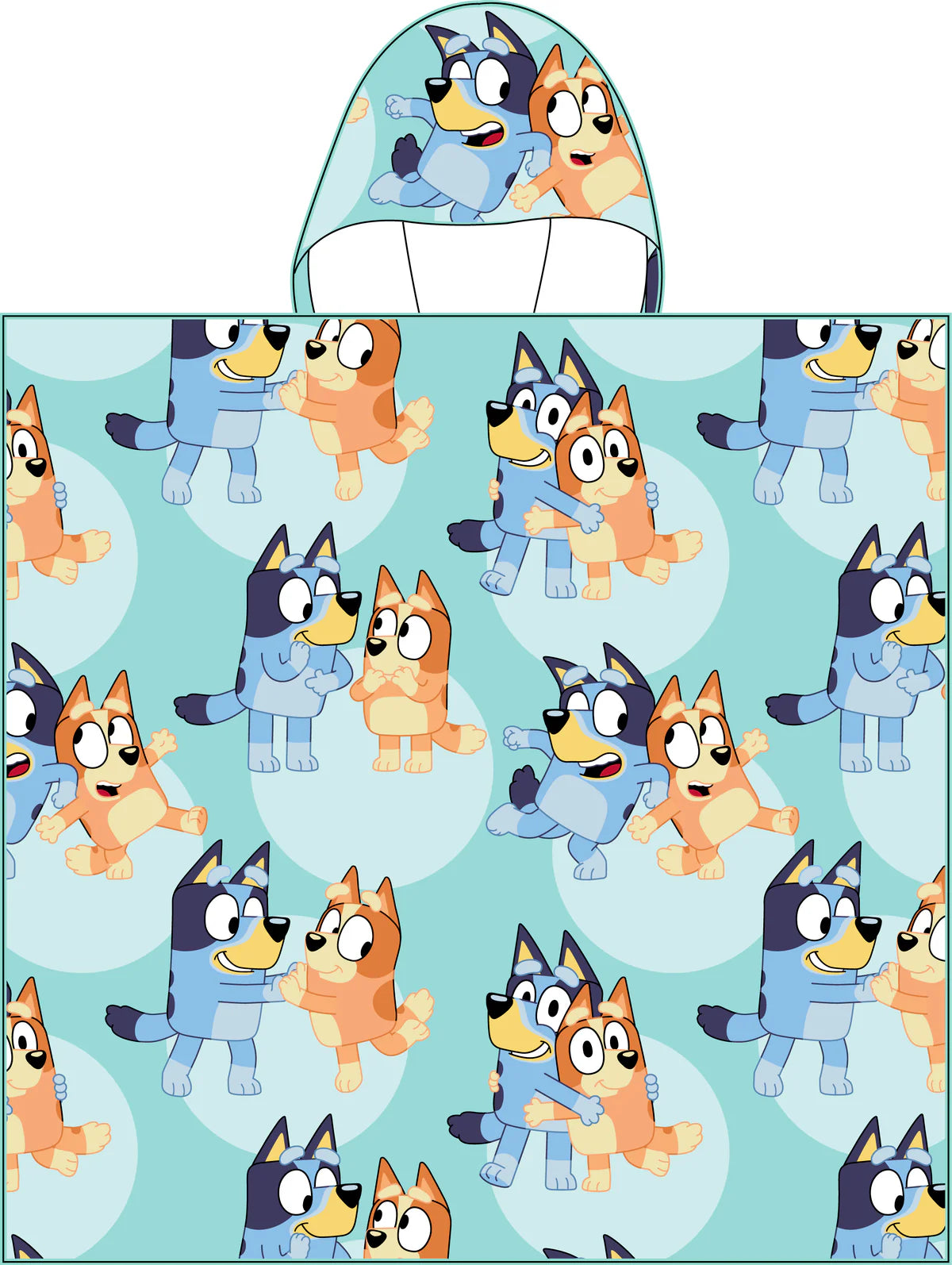 Bluey Hooded Poncho Beach Towel Bath