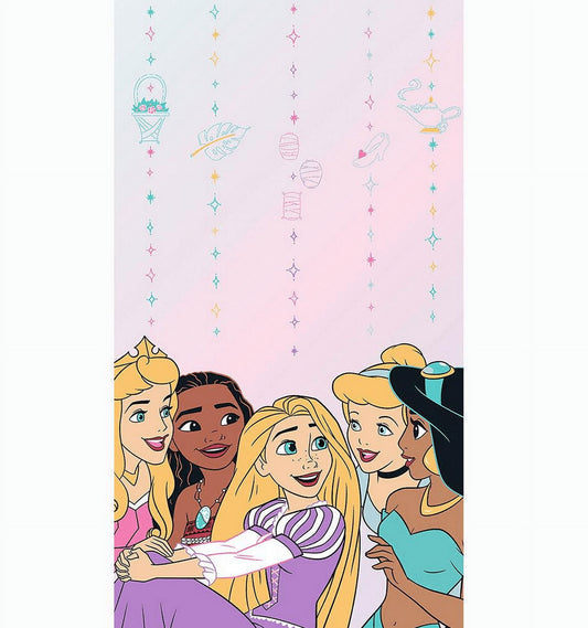 Oversized Beach Towel Princess Girl Chat 40" x 72" for Kids Teens Adults by Disney Aurora Moana Rapunsel Belle Jasmine