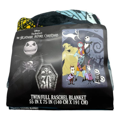 Nightmare Before Christmas Jack Skellington & Sally Twin/Full Sized Plush Blanket Our World 55x75 inches by Disney