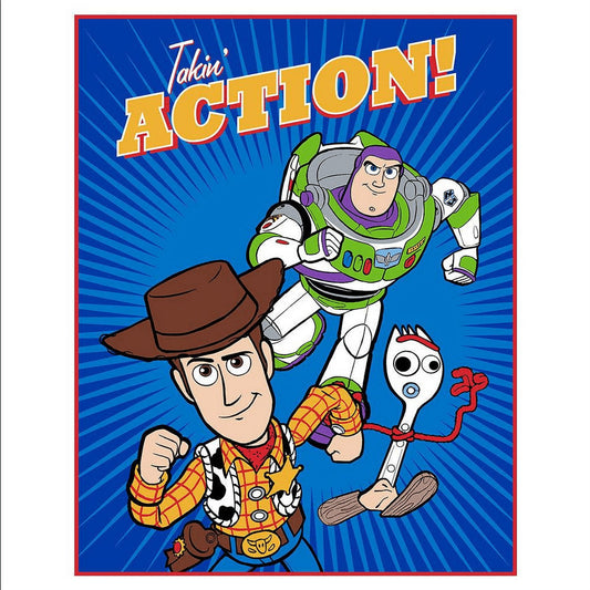Toy Story Woody Buzz Action Twin Size Super Soft Raschel Blanket 60 x 80