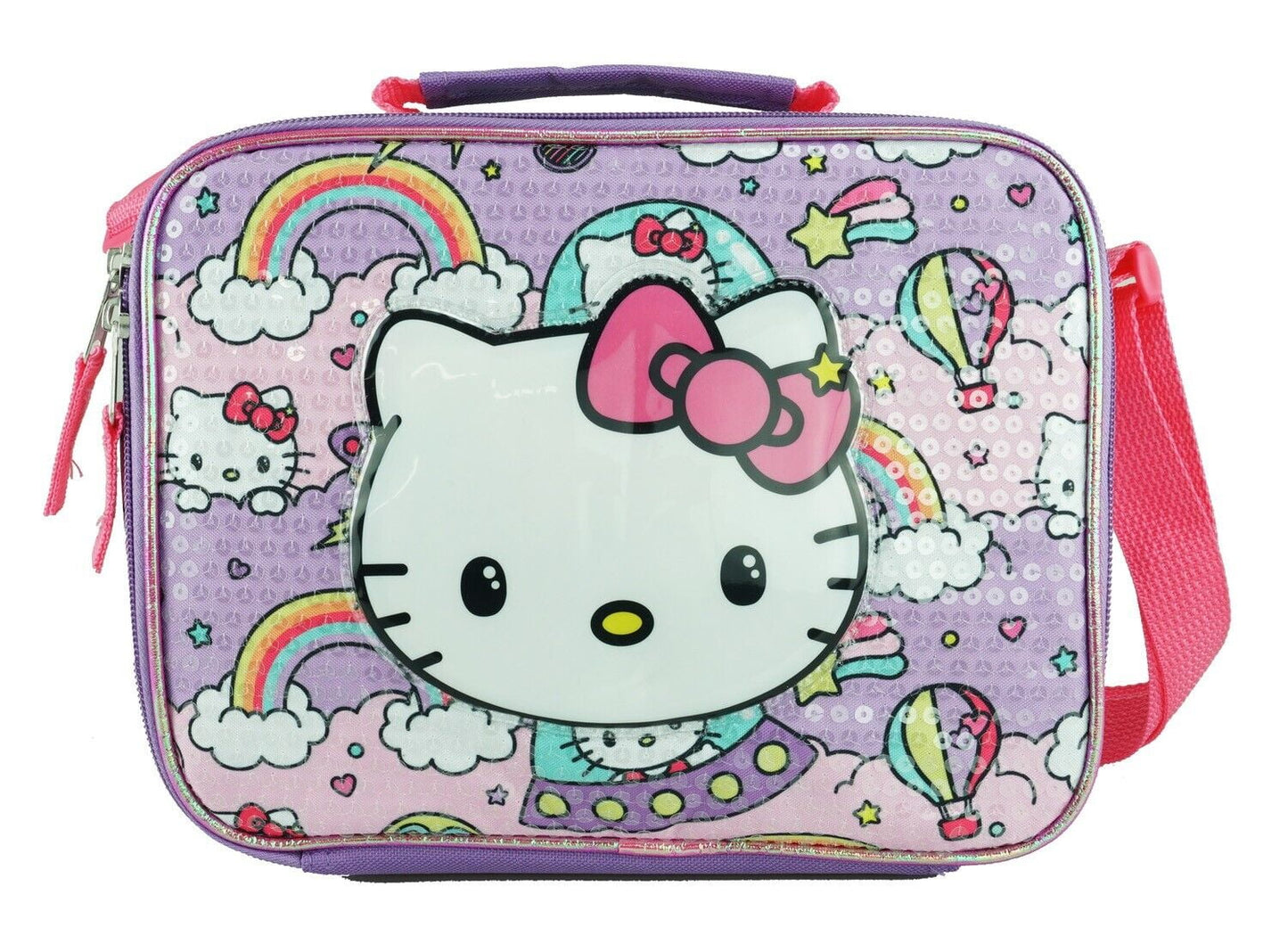 Hello Kitty Lunch Bag- Rainbow Big Face Lunch Box