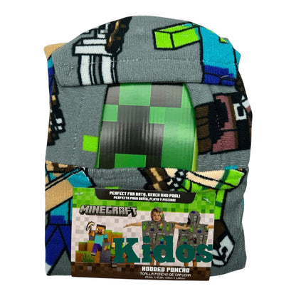 Minecraft Hooded Poncho Beach Towel Bath Pool Team Confetti