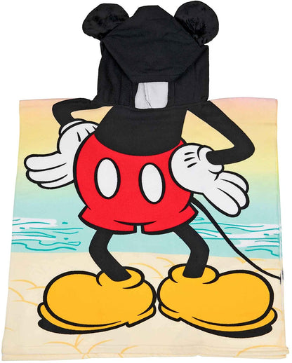 Disney Mickey Mouse Hooded Poncho Towel for Bath Beach Pool