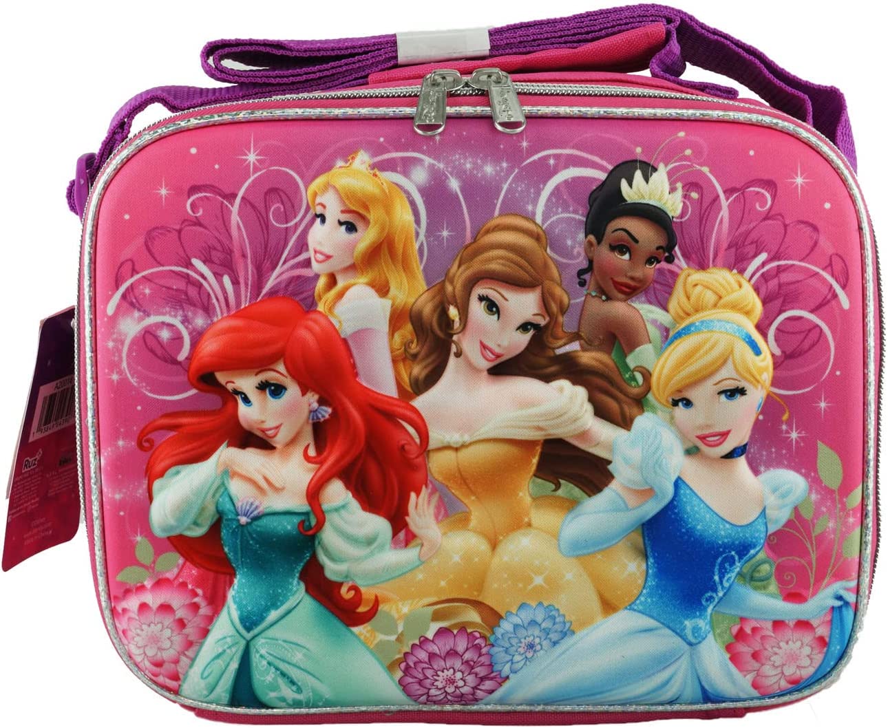 Disney Princess Lunch Box Bag 3-D EVA Molded - Ariel Belle Aurora Tiana Cinderella