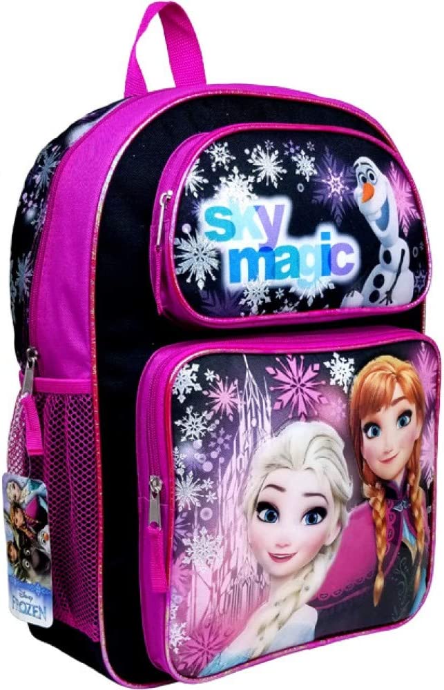 Disney Frozen Anna Elsa Olaf 16" Backpack Pink/Purple