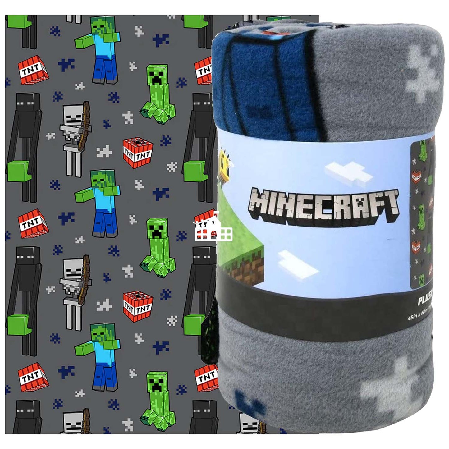 Minecraft Plush Throw Blanket 45" x 60" 114 x 152cm