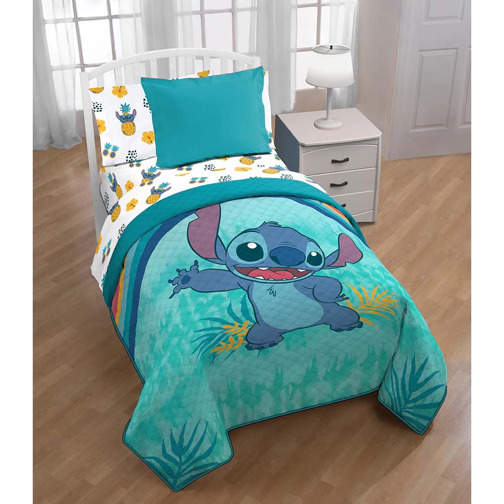 Lilo and Stitch Quilted Comforter and Pillow Sham Set Twin Bed - 2 Piece Set