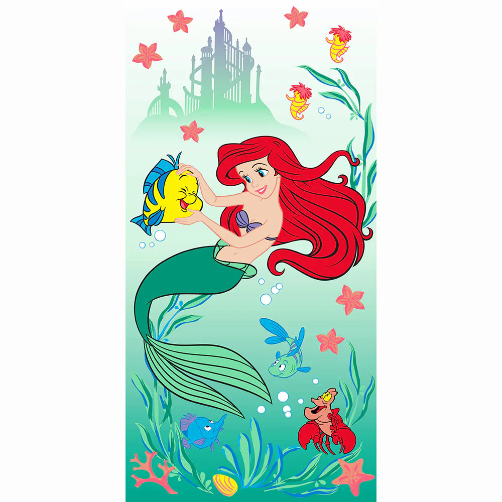 The Little Mermaid Ariel Beach Bath Towel 27in x 54 in (69cm x 17cm) Princess